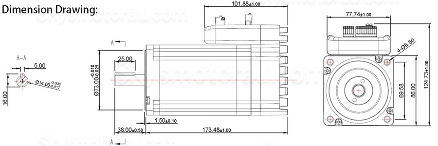 JMC iHSS86-80-100 NEMA 34 Closed Loop Integrated Stepper Motor 1.8 Deg 9.8 Nm 6A 80V 2 Phase
